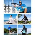 Men'S Upf 50+ Sun Hoodie, Long Sleeve Uv Protection Hooded Fishing Shirts, Lightweight Swim Surfing Rash Guard