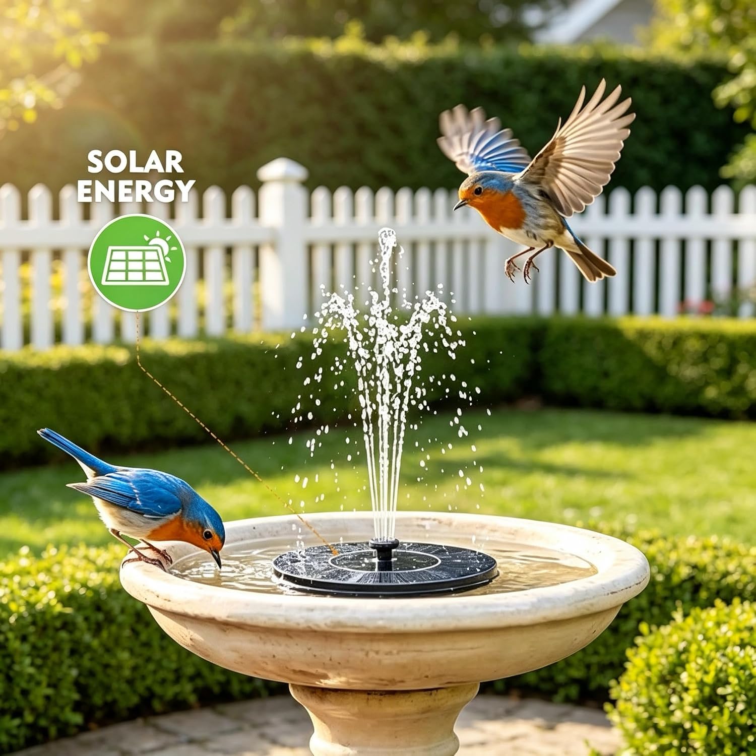 Solar Fountain For Bird Bath, Solar Water Fountain With Multiple Nozzles & Fixed Pipes, Upgraded Version 3.5W Solar Water Pump, Suitable For Bird Bath, Garden, Courtyard, Fish Tank, Outdoor