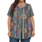 Plus Size Tops for Women Short Sleeve Shirts Crew Neck Casual Loose Fit Tunic Blouses