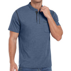 Sailwind Mens Henley Shirts Short Sleeve Summer Casual Classic Cotton T Shirts Pocket Button Shirt