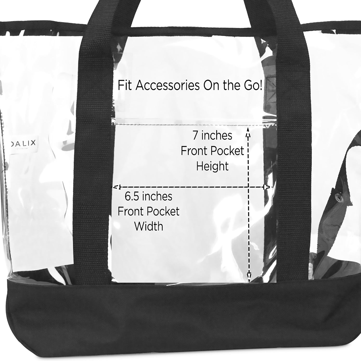 Dalix 20" Large Clear Tote Bag With Small Pouch