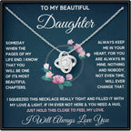 Daughter Gift From Mom Mother Daughter Necklace Birthday Graduation Christmas Jewelry Gifts For My Beautiful Daugther Adult with Message Card and Box