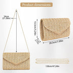 Larcenciel Clutch Purse For Women, Trendy Envelope Evening Handbag Party Bag & Chain For Wedding Prom Cocktail Night Vacation
