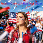 Aroic Body Glitter Stick- 6 Pack Patriotic Red White And Blue Face& Hair Glitter, 4Th Of July Outfits Rave Accessories, Usa Flag Sparkling Face Makeup For Women Independence Day Festival Concert Party