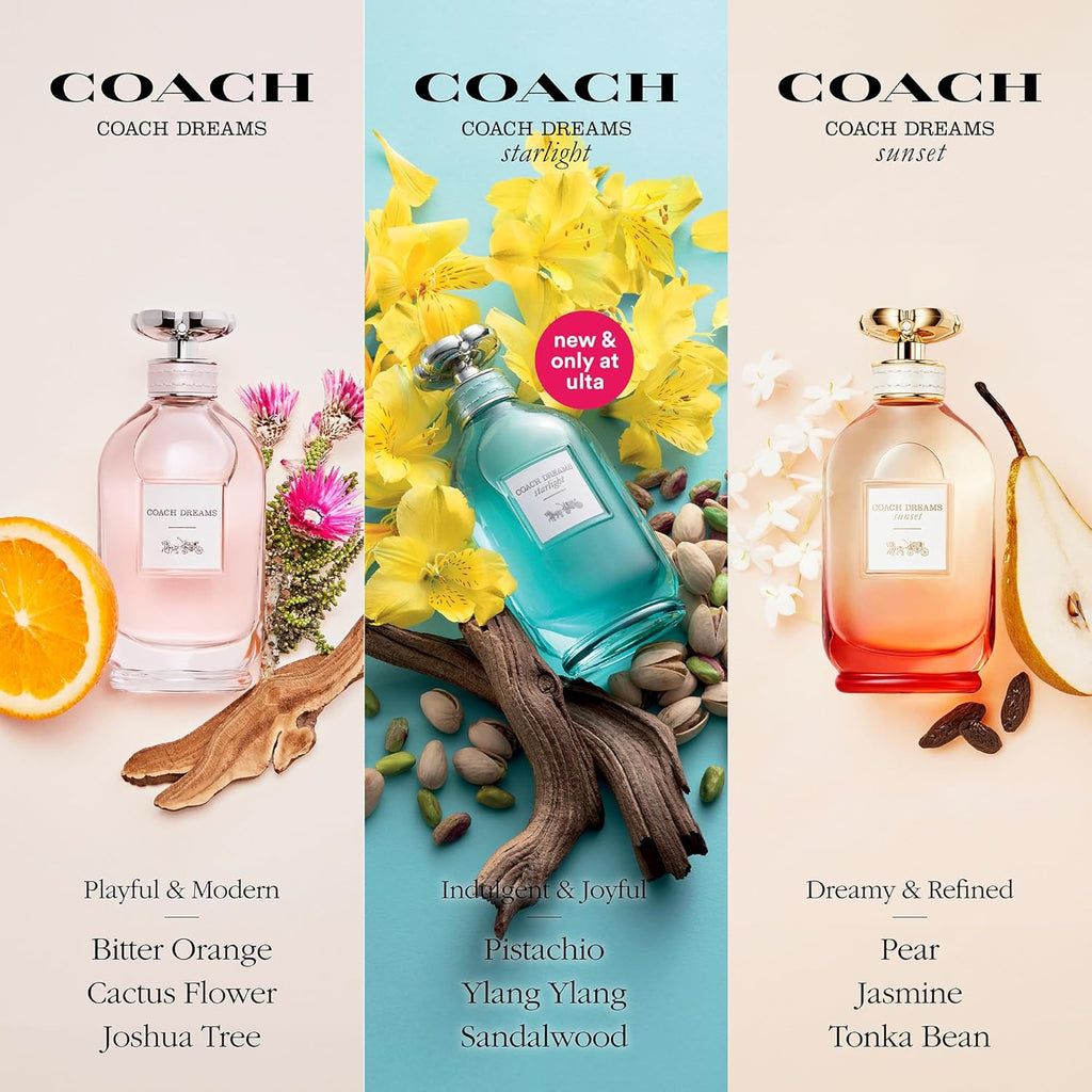 Coach Dreams Eau de Parfum - Women's Fragrance - Radiant Floral Woody - With notes of Juicy Pear, Cactus Flower & Joshua Tree