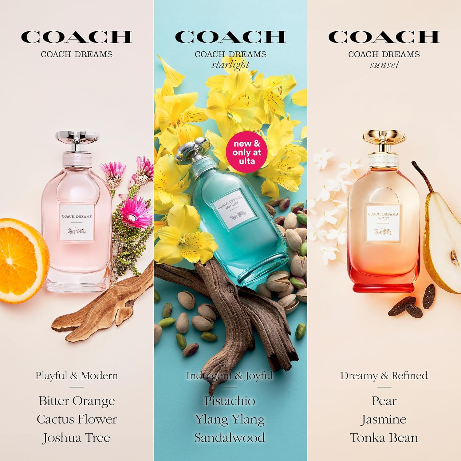 Coach Dreams Eau de Parfum - Women's Fragrance - Radiant Floral Woody - With notes of Juicy Pear, Cactus Flower & Joshua Tree
