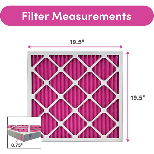 20X20X1 Air Filter (2-Pack) | Made In The Usa | Color Changing | Remove Cat And Dog Odor | Merv 8 For Pet Hair Dander And Dust | 19.5"X19.5"X0.75" Exact Size