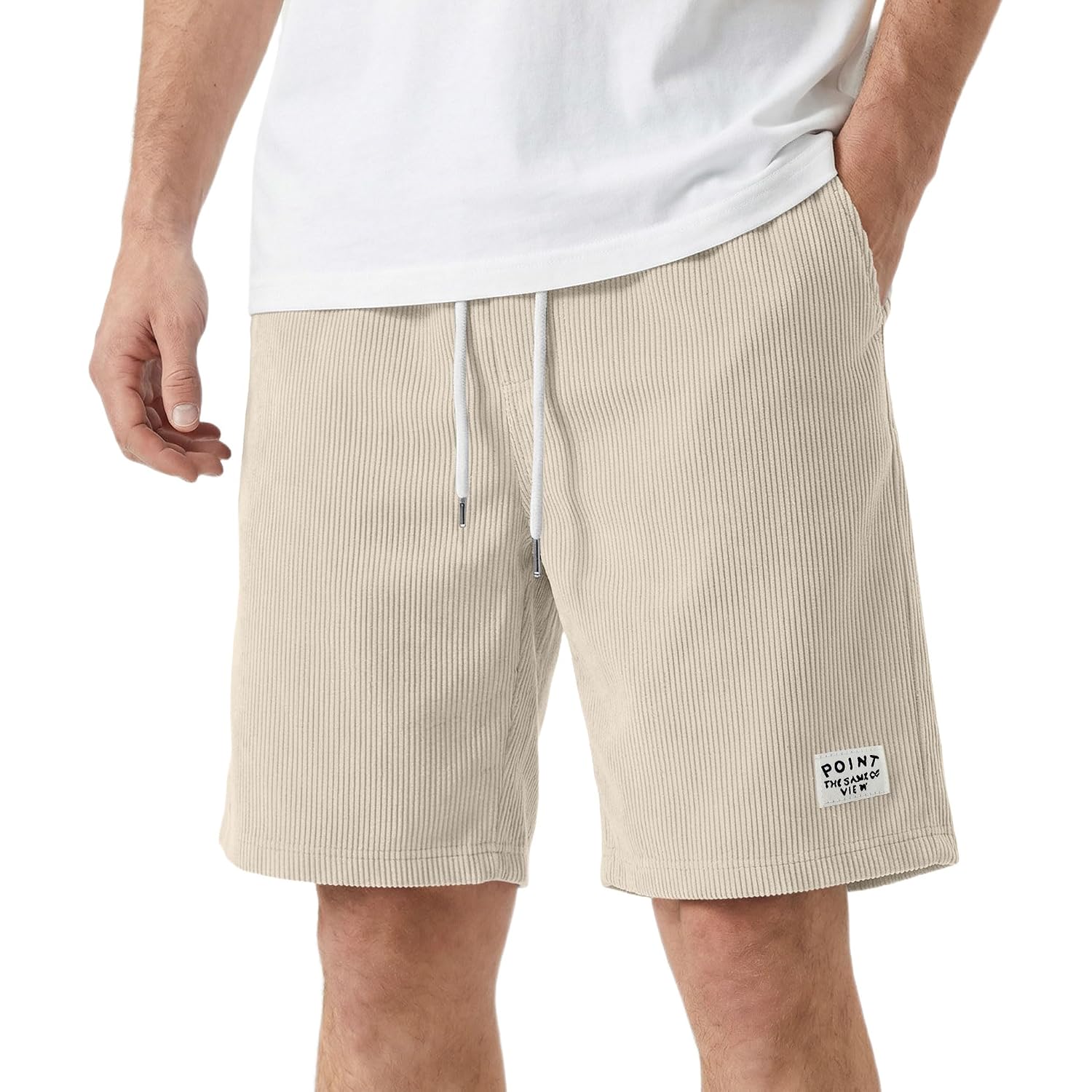 Deex Men'S Corduroy Shorts Casual 7 Inch Lightweight Elastic Waist Drawstring Summer Beach Loose Fit Shorts With Pockets 2026