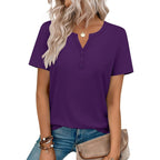Zeagoo Womens Summer Tops V Neck Short Sleeve Shirts Dressy Casual Blouse Spring Vacation Tshirts Clothes