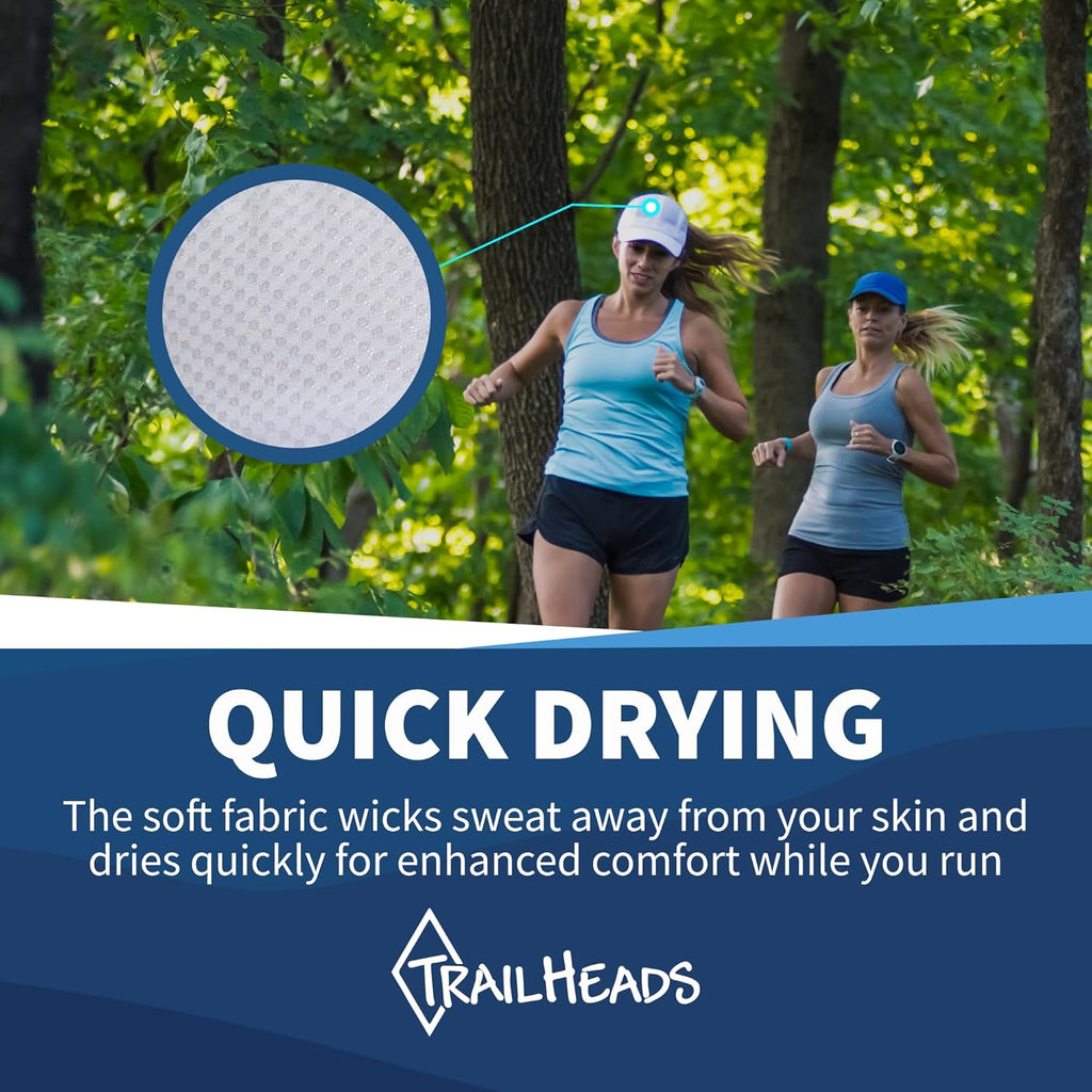TrailHeads Women's Race Day Performance Running Cap, Lightweight & Quick Drying Mesh Sports Hat with Reflective Trim