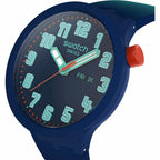 Swatch Big Bold Unisex Watch Casual Polymer Blue Automatic Waterproof Essentially Bold
