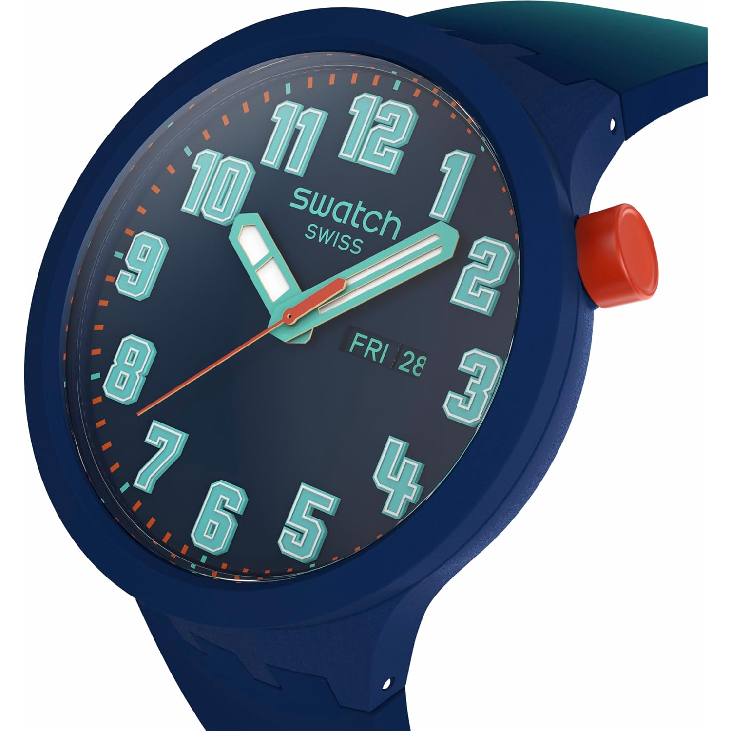 Swatch Big Bold Unisex Watch Casual Polymer Blue Automatic Waterproof Essentially Bold