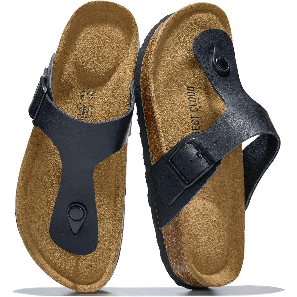 Project Cloud Womens Sandals 100% Genuine Leather Thong Sandals For Women - Memory Foam Insole Women Sandals - Non-Slip Flip Flops For Women - Lightweight Sandals Women Footwear 2026
