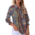 Kistore Women Blouses 3/4 Sleeve Button Down Shirts Smocked Cuffed Business Dressy Casual Tops With Pocket S-Xxl