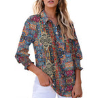 Kistore Women Blouses 3/4 Sleeve Button Down Shirts Smocked Cuffed Business Dressy Casual Tops With Pocket S-Xxl