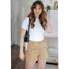 Cargo Shorts for Women Trendy High Wasited Casual Summer Stretchy Utility Cut Off Shorts with Pockets