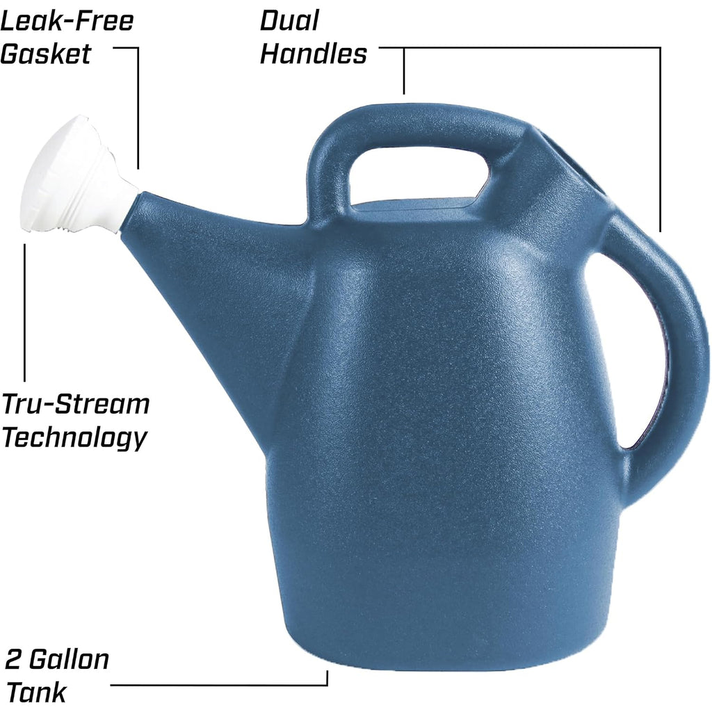 Chapin 2-Gallon Watering Can, Drip-Free Spout For Clean Pour | Recycled Lightweight Tank; Ideal For Lawn And Garden Watering, Supports Fertilizer Mixing With Balanced Handle And Long Spout