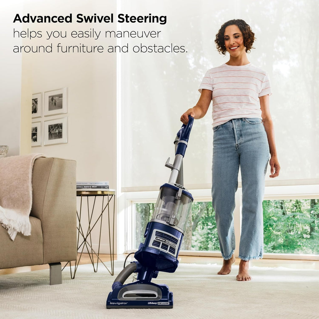 Shark Upright Vacuum Cleaner | Navigator Lift-Away Deluxe | Pet Hair, Carpet & Hard Floor Cleaning | Upholstery & Crevice Tool | Hepa Filter | Swivel Steering | Large Dust Cup Capacity | Blue | Nv360
