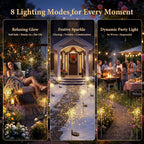 Solar Firework Lights Outdoor 4 Pack, 120Led Solar Starburst Garden Lights With 8 Modes,Waterproof Decorative Fairy Light For Backyard, Garden, Patio & Lawn Landscape Decor