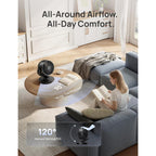 Dreo Fan For Bedroom, 13-Inch Oscillating Table Air Circulator Fan For Whole Room, 120° Tilt Adjustment, 25Db Ultra-Quiet, 75Ft Powerful Airflow, 4 Speeds Desk Fans With Remote For Home, Office