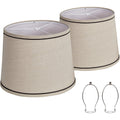 Lampshades Medium Set Of 2 For Table/ Floor Lamps, High, Medium Fabric Drum Lampshades, 13" Top X 11" Bottom X 10" Lampshades, Harp Holder Included