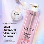 Olay Super Serum Body Wash For Normal Skin, 24Hr Long Lasting Hydration, 5+ Ingredient Serum Complex For Bright Even Firm Luminous Skin, 18.5 Fl Oz