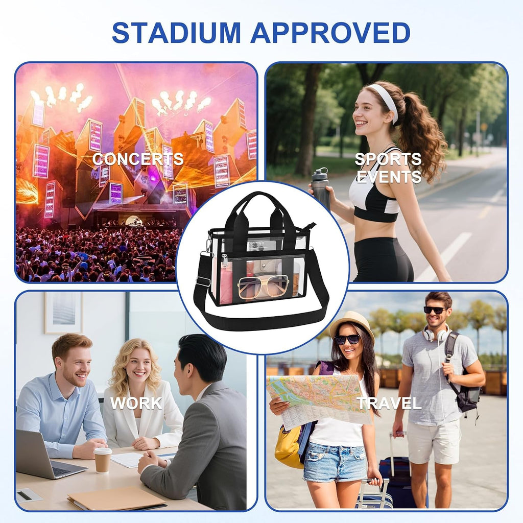 Clear Bag For Stadium Events Clear Sports Fan Messenger Bag Purse For Concert Festivel Outdoor Events