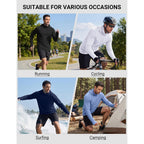Coofandy Mens Upf 50+ Sun Protection Hoodie With Mask Lightweight Long Sleeve Spf Fishing Shirts Uv Hiking Running Rash Guard