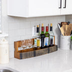 Liquor Bottle Display Shelf – Wall Bar Shelf For Whiskey, Wine & Bourbon | Rustic Wall-Mounted Wooden Whiskey Barrel Shelves, Countertop Rack, Stylish Space-Saving Small Liquor Cabinet For Enthusiasts