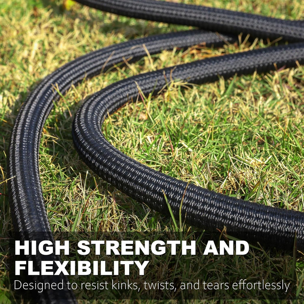 Garden Hose, Flexible Water Hose, Ultra Lightweight Non-Expanding Hose With 10 Function Sprayer, Leak Proof, Pressure Resistant For Yard, Outdoor (Black, 50Ft)