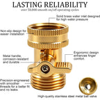 Brass Garden Hose Shut Off Valve, 4 Pack Heavy Duty 3/4 Inch Solid Brass Garden Hose Shut Off Valve With 4 Extra Rubber Washers