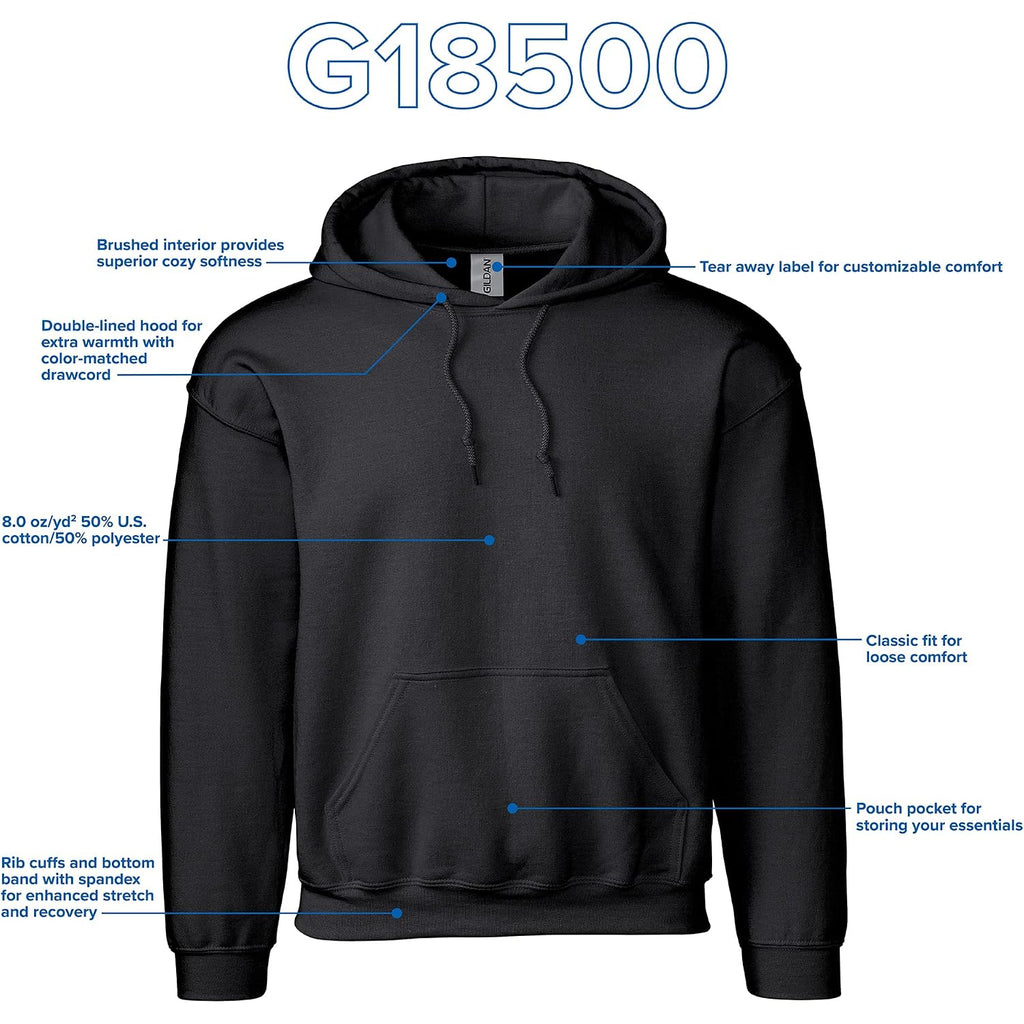 Gildan Adult Fleece Hoodie Sweatshirt, Style G18500, Multipack, Black (1-Pack), Medium