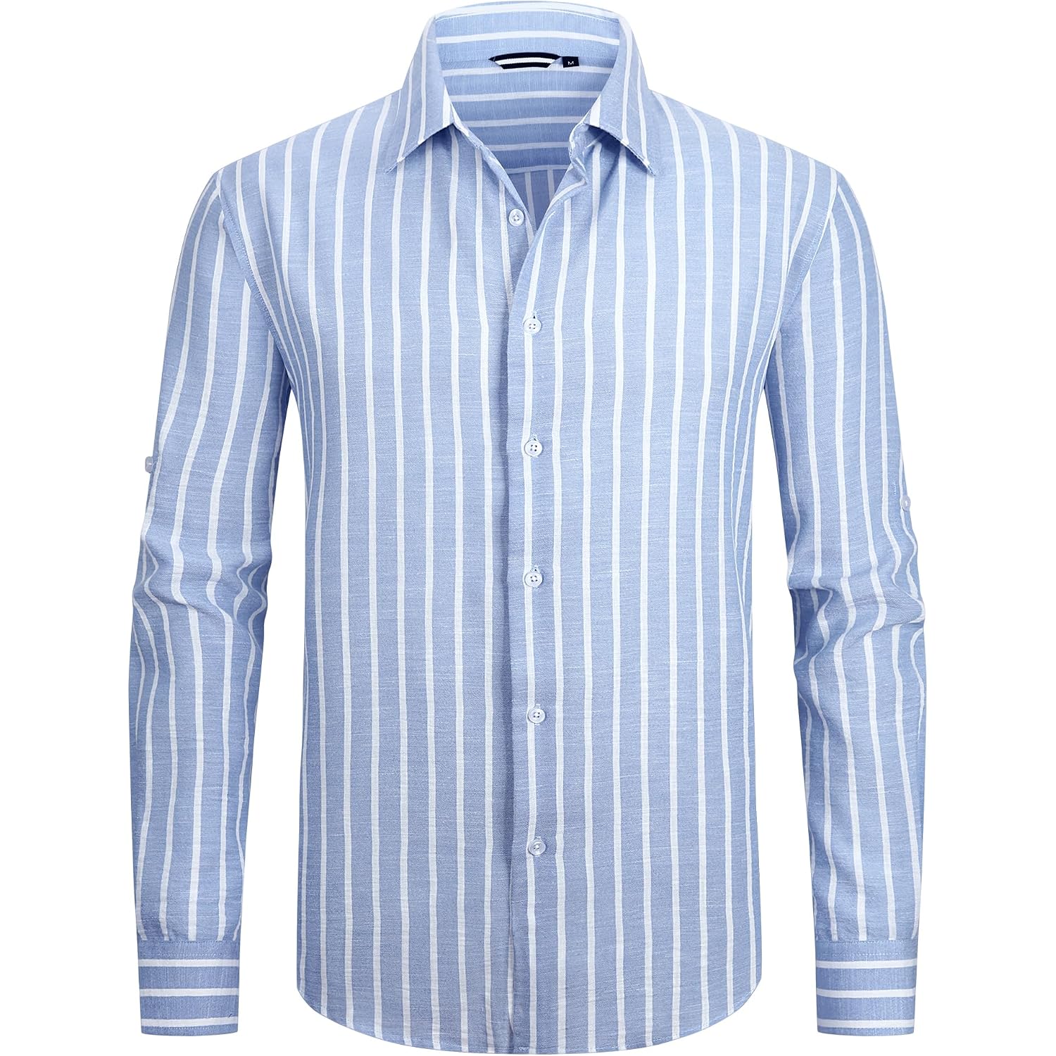 Alex Vando Mens Linen Long Sleeve Casual Button Down Shirt For Men Beach Wedding Shirts