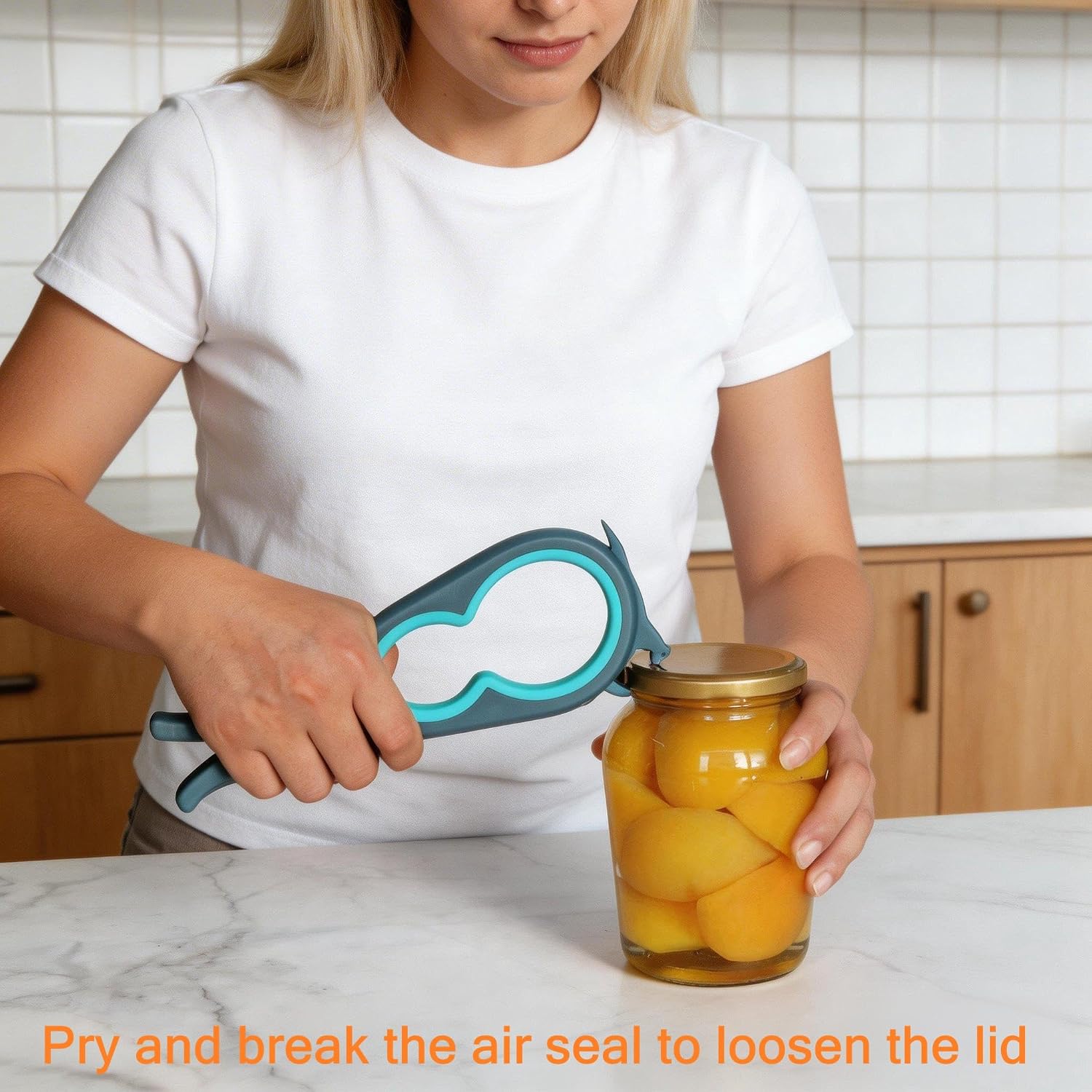 Otstar 6 In 1 Jar And Bottle Opener For Weak Hands, Seniors With Arthritis | Multi-Use Lid Opener Set, Includes Non-Slip Rubber Gripper Pad & Wine Opener, Comfortable Grip, Simple Twist-Off Operation