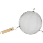 Winco Strainer With Single Fine Mesh, 8-Inch Diameter, Medium, Stainless Steel, Tan,Silver
