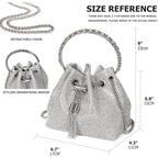 Sweetovo Bling Crystal Rhinestone Purse for Women Sparkly Clutch Handbag Crossbody Bag for Evening Wedding Party Prom