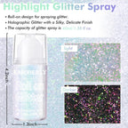Roll-On Holographic Body Glitter Gel For Women, Sparkle Chunky Glitter Makeup For Christmas New Year Festival Halloween Party Rave, Face Glitter Makeup For Face Body Hair Lips (Pastel)