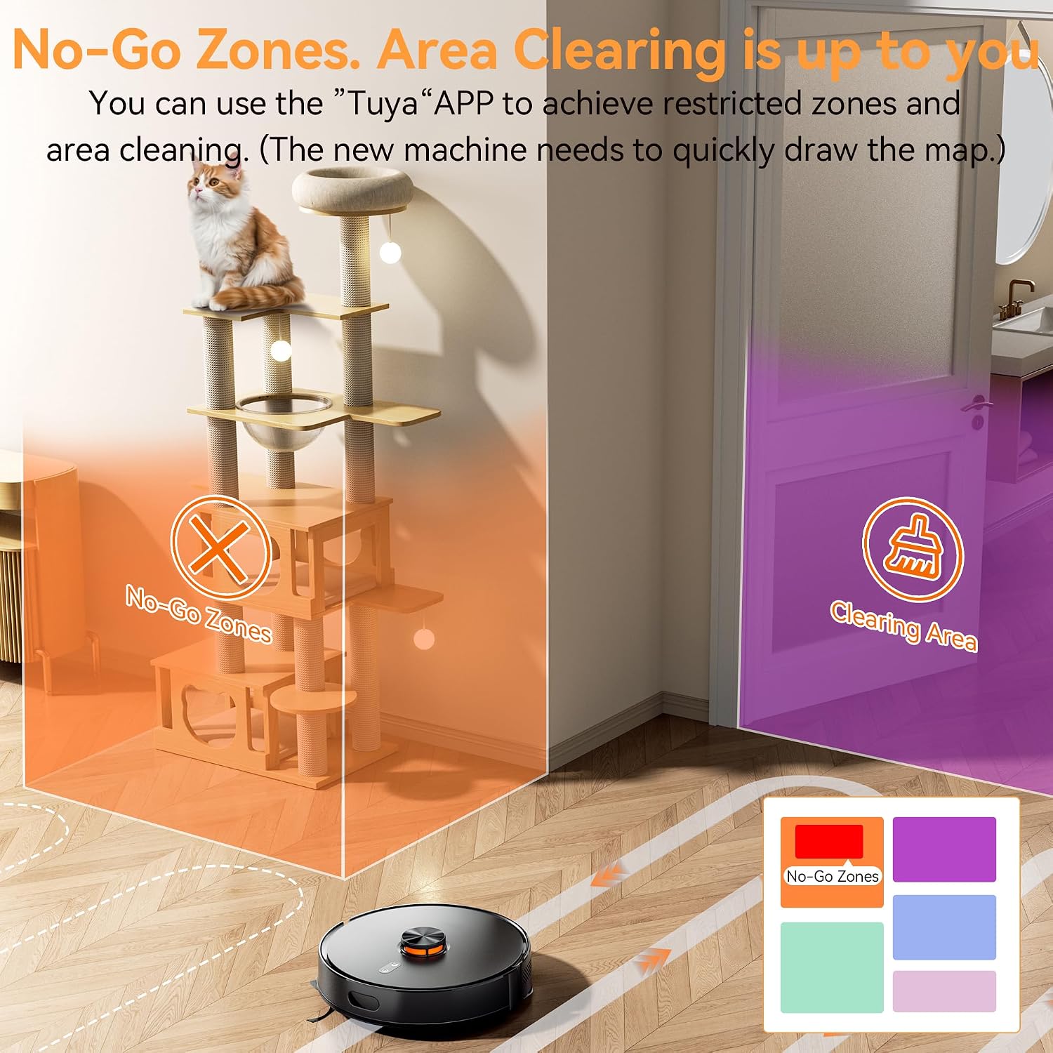 Robot Vacuum And Mop Combo, 90-Day Self-Emptying, 10,000 Pa Suction, With Dtof & Laser Navigation & Smart Mapping, Anti-Tangle, 160-Min Runtime, Ideal For Hard Floors, Pet Hair & Carpets