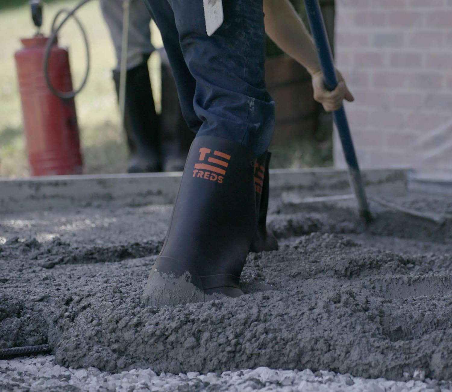 Rubber Concrete Boot, Pull-On Overboot For Construction, Mud & Snow, Size L/Xl (12-13), 17" Ht, Black