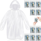 10 Pack Disposable Rain Ponchos For Adults, Card-Sized Emergency Ponchos Family Pack With Hood For Travel