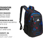Adidas Foundation Backpack, Splatter Black/Bright Royal Blue, Osfa