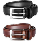 Men'S Leather Dress Belt 2Pack, Handmade, Genuine Leather, Fashion & Classic Designs For Work Business And Casual