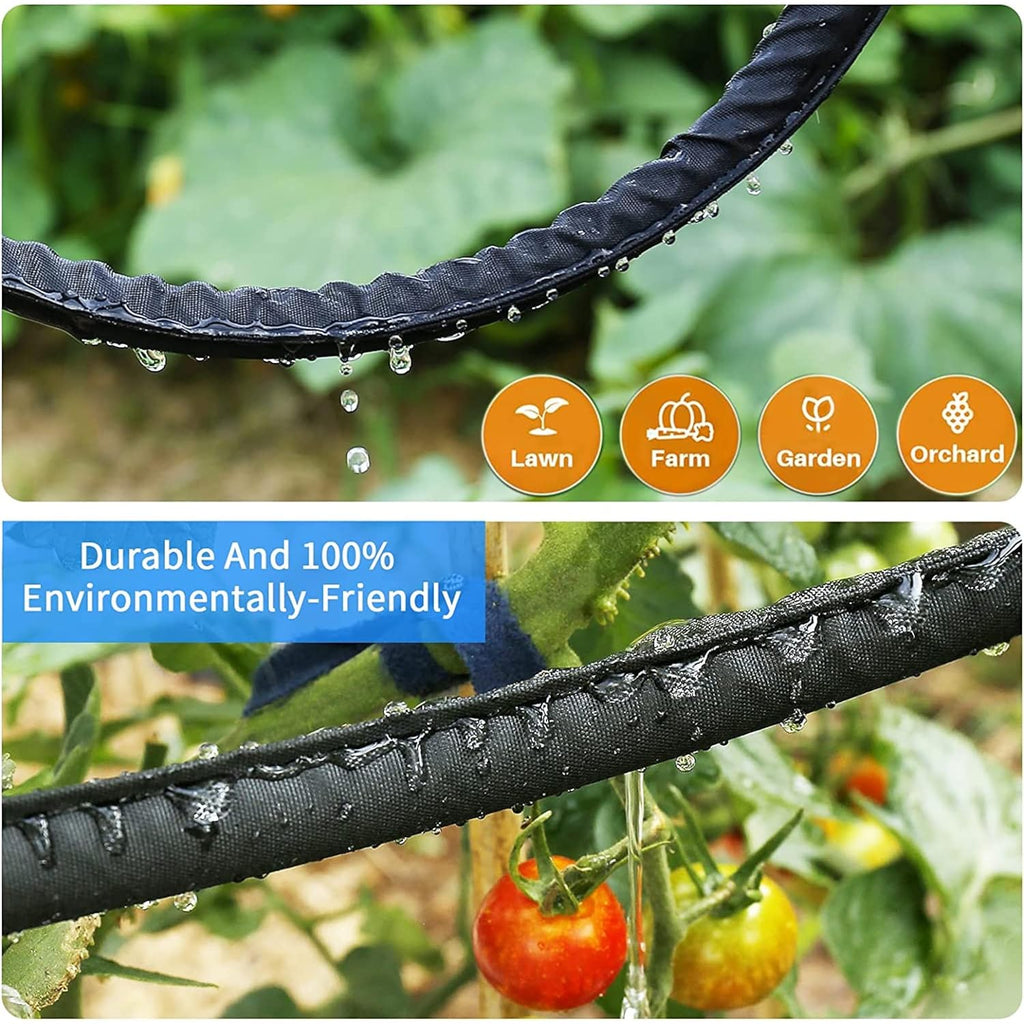 Hlinker 2026 Flat Soaker Hose 100 Ft (50Ft 2Packs) With Stake For Garden, Linkable Drip Hose Diy Automates Garden Irrigation System Saving 88% Water, Dual-Layer Leak-Free Design Water Hose With Holes