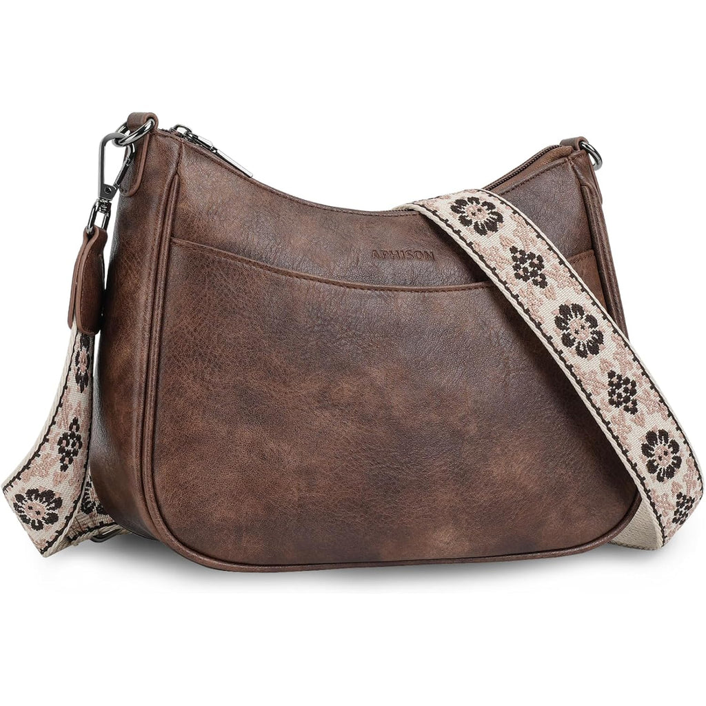 Aphison Trendy Leather Crossbody Purse With Adjustable Strap, Women'S Shoulder Handbag