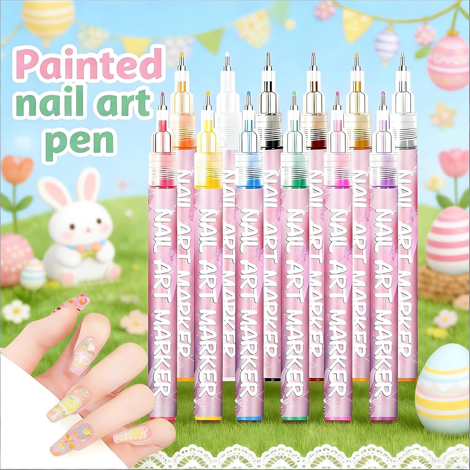 Mothers Day Gifts Nail Art Pens Set 12 Colors,Nail Art Markers Polish Pen 0.5mm for 3D Nail Art,Diy Nail Art Tools for Dotting Drawing Painting Point Liner for Home Salon