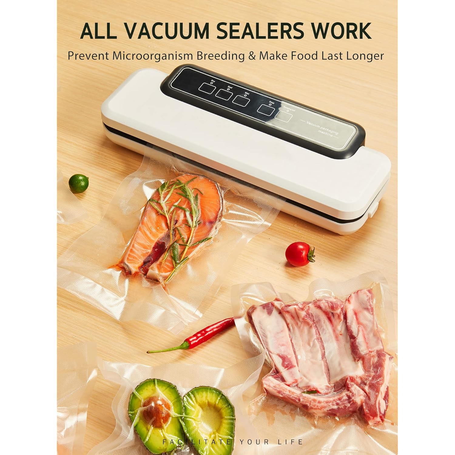 Syntus 11" x 150' Food Vacuum Seal Roll Keeper with Cutter Dispenser, Commercial Grade Vacuum Sealer Bag Rolls, BPA Free Food Vac Bags, Ideal for Storage, Meal Prep and Sous Vide