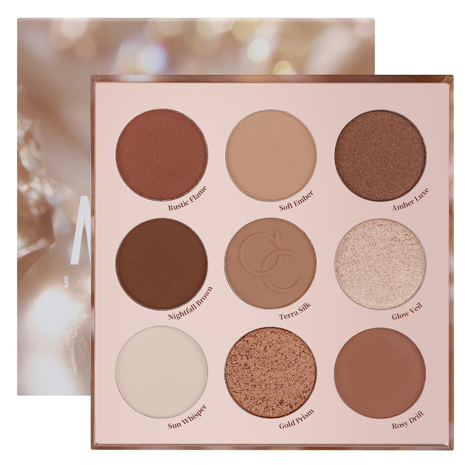 docolor Eyeshadow Palette, 9 Colors Brown & Copper Tones Palette with Matte & Shimmer Finishes,Highly Pigmented Eye Makeup Palette for Everyday Glam Look