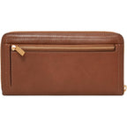 Fossil Women'S Logan Leather Rfid-Blocking Zip Around Clutch Wallet With Wristlet Strap For Women