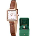 Lola Rose Dainty Watch For Women: Mother Of Pearl Dial, Genuine Leather Strap, Wrapped By Stylish Gift Box - Vintage Present For Small Wrists