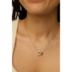 PAVOI 14K Gold Plated Dainty Interlock Pendant Necklace for Women | Circle Link Pendant Necklaces